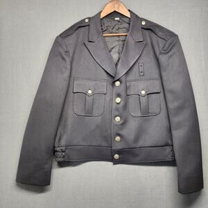 Vintage Command Police Uniform Jacket Mens 48 Regular Black Retired Union USA